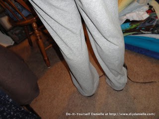 Hemmed sweatpants.