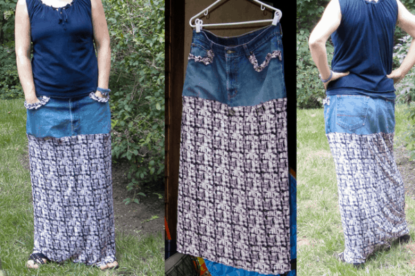 How to Make a Bohemian Skirt with a Jean Waistband - DIY Danielle®