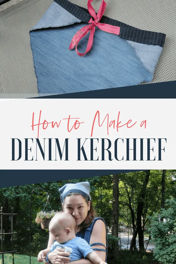 How to make a denim kerchief with upcycled pants. Such an easy project!