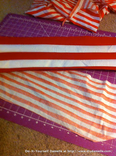 The fabric underneath is a striped cotton fabric that I'm using for the lining of the hat.