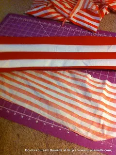 The fabric underneath is a striped cotton fabric that I'm using for the lining of the hat.