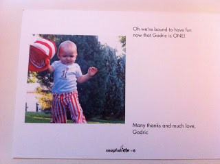 Back of photo thank you card.