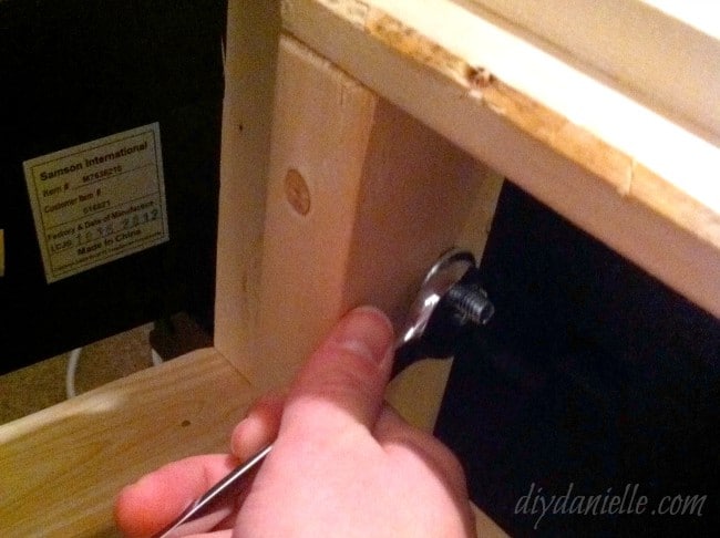 Tightening bolts for the boxspring.
