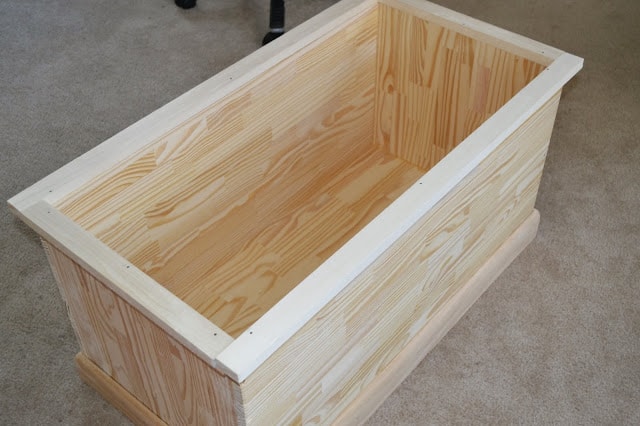 Handmade wooden toy chest: Raw wood