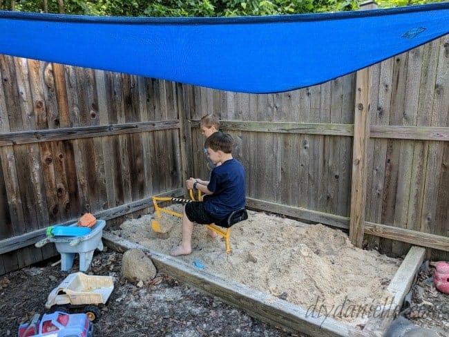 How to add shade to a sandbox.