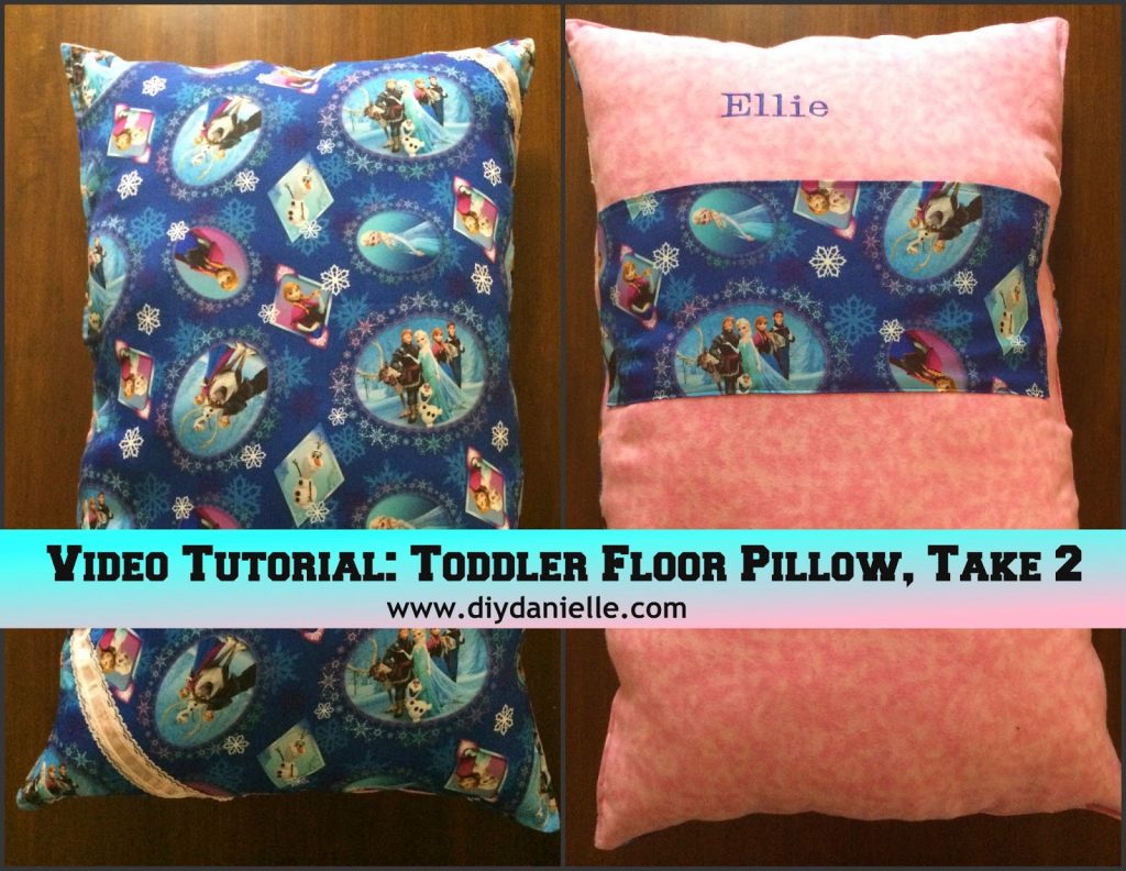 Video tutorial showing how I made this fun Frozen floor pillow as a birthday gift for a 3 year old.