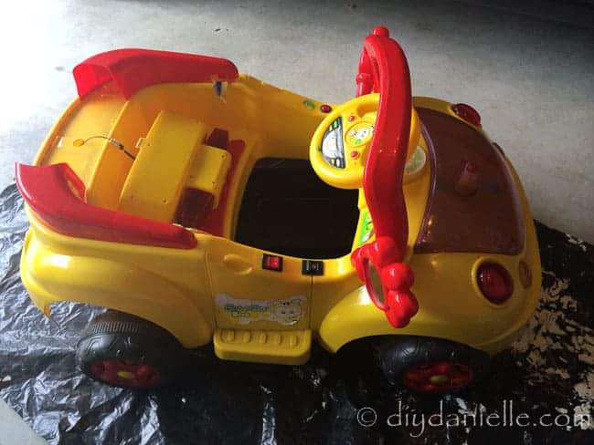 Before picture of a DIY Superhero Car