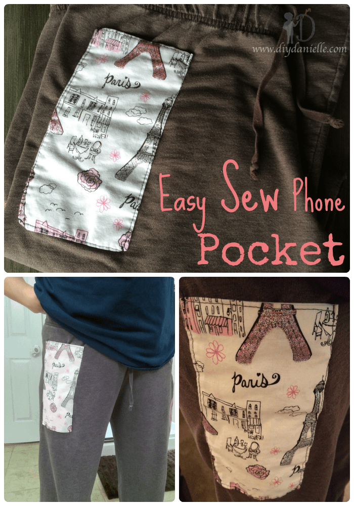 How to add an easy pocket to your pants to hold your cell phone. 