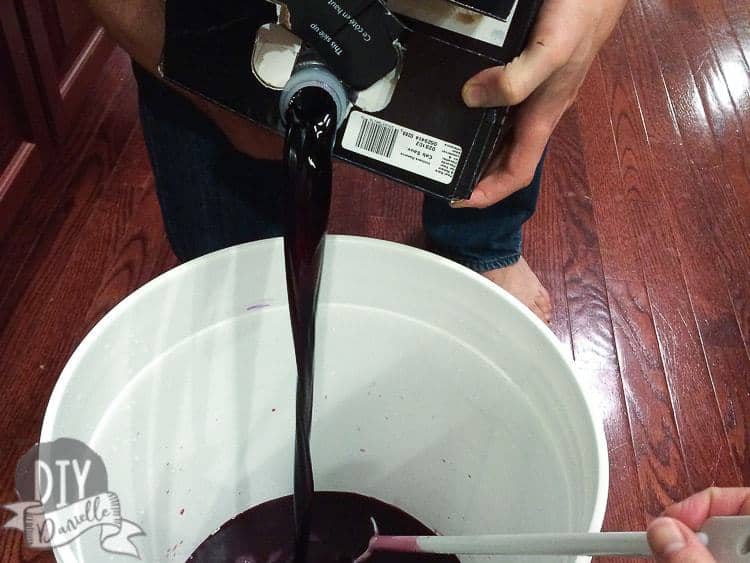 Making wine from a homemade wine kit.