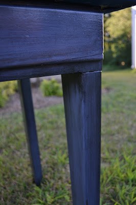 Close up of the distressing on the gaming table.