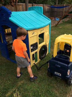 Plastic playhouse completely painted.