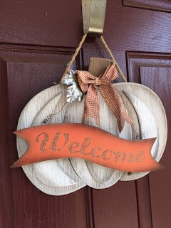 My Fall Welcome sign on my door.