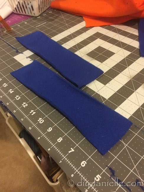 Blue fabric to use as the neckband on the Zuma costume.