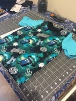 My son's shirt that matches mine! #sewing #kids