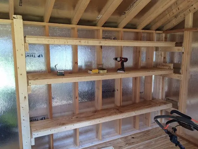 How to build shed shelving. #woodworking #storage #organization