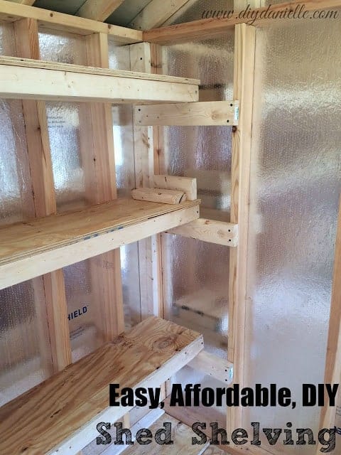How to build shed shelving: Easy, Affordable and DIY. #woodworking #storage #organization
