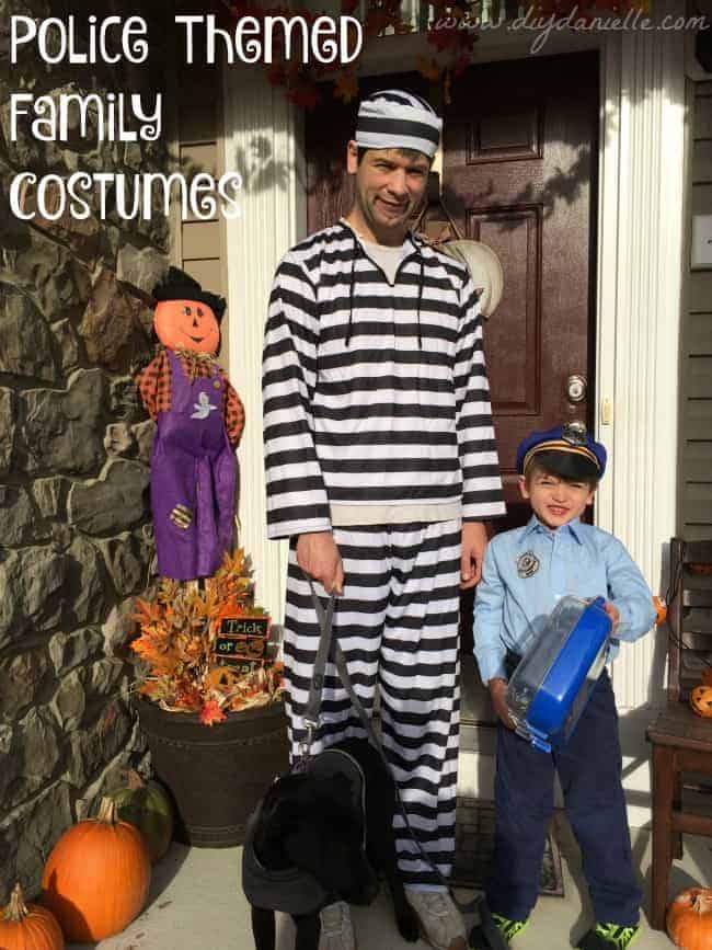Police themed family Halloween costume.