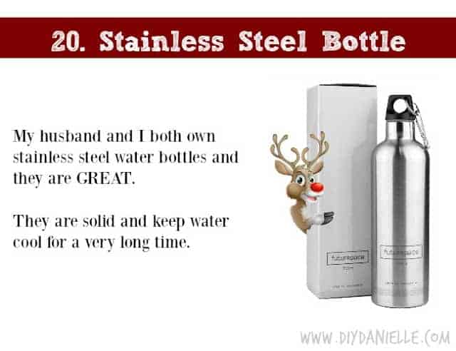 Holiday Gift Idea for Adults: Stainless Steel Water Bottle