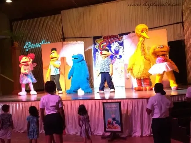 Sesame Street performance during a vacation with kids at Beaches Negril Resort