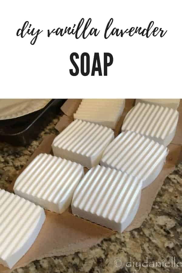 How to make vanilla lavender soap. Soap bars set out to dry.