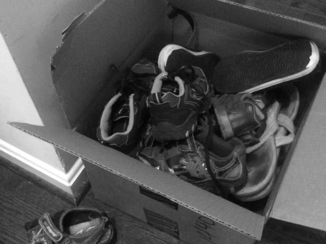 Some of the decluttered shoes.