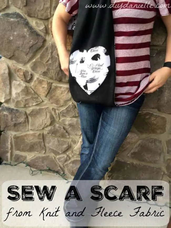 How to sew a scarf from knit and fleece fabric. DIY Scarf