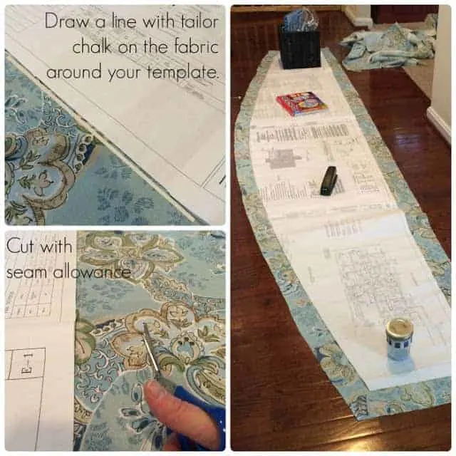 How to make a pattern for a fitted tablecloth and cut it out.