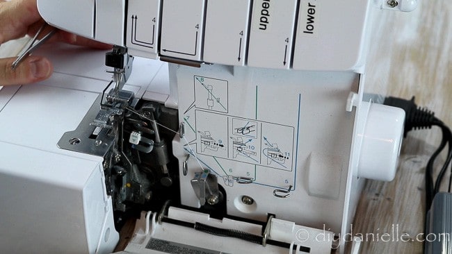 How to threading the upper looper on the Brother 1034D