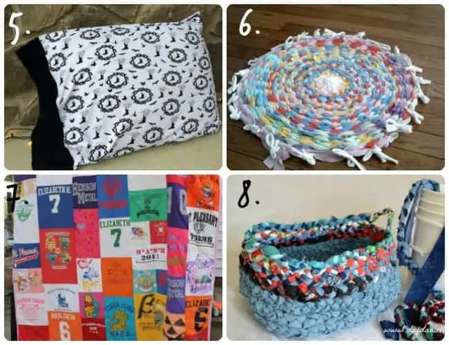 Home decor ideas made with knit fabric.