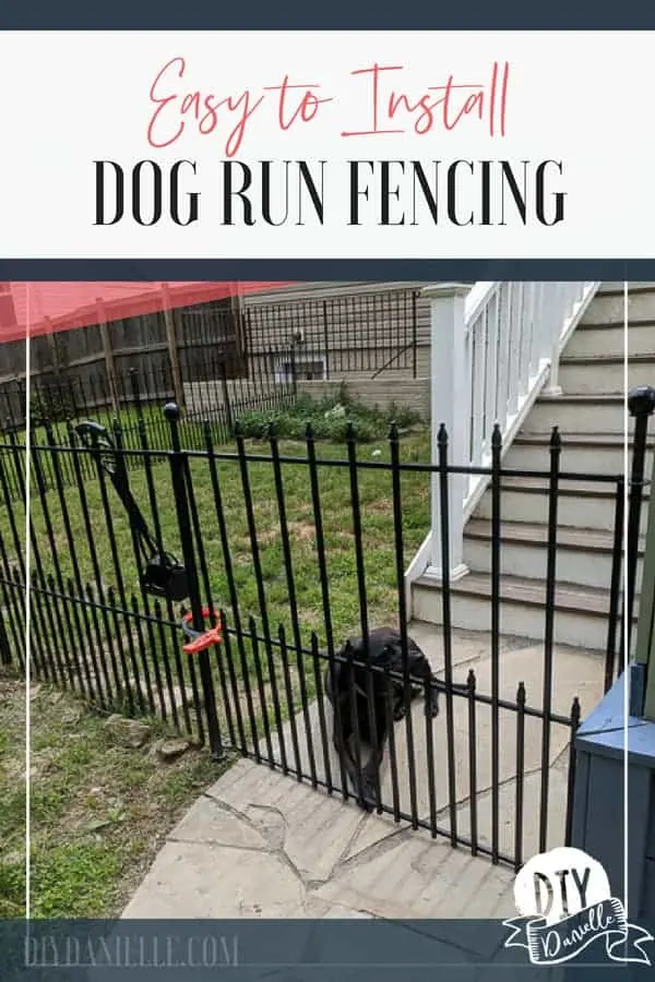 Easy to install fenced dog run. Easy fencing to install that doesn't require digging post holes.