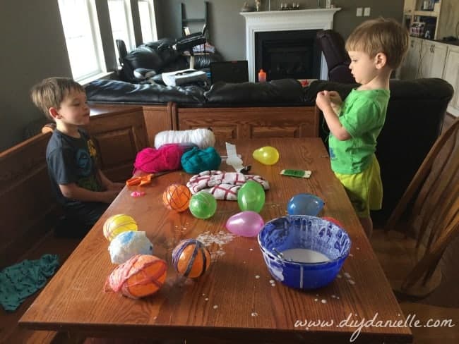 My kids, refusing to help with the messy part of our Easter decor project!