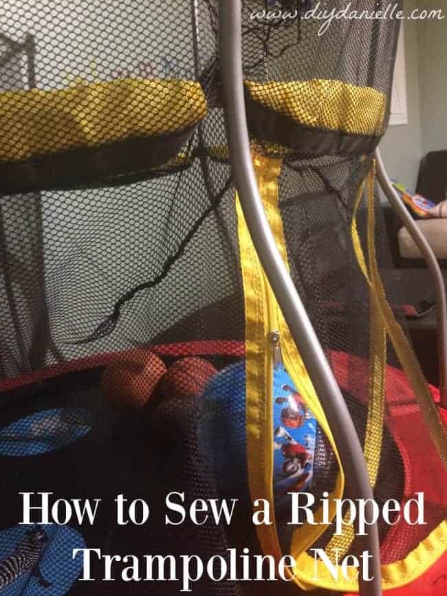 How to fix a ripped trampoline enclosure net.