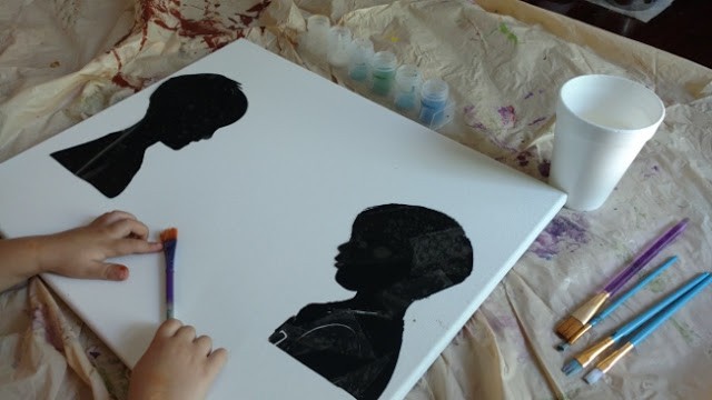 Placed the silhouette onto the canvas.