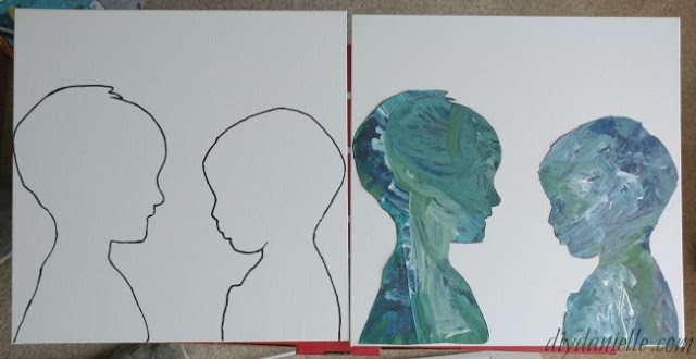 Silhouette canvas ideas side by side.