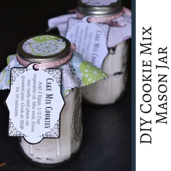 DIY Cookie Mix Mason Jar as a Gift. Cake Mix Cookie Recipe.