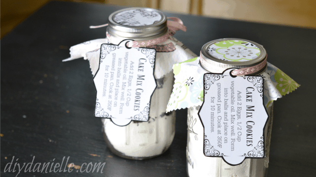 DIY Cookie Mix Mason Jar for Cake Mix Cookies