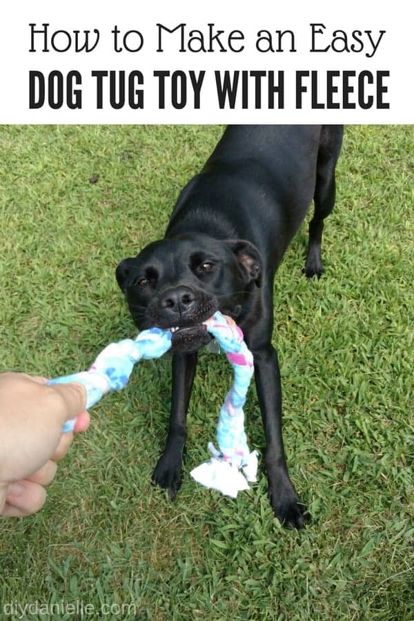 How to make an easy dog toy from scrap fleece.