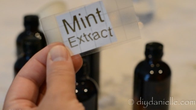 Add labels to your bottles of DIY Mint Extract.