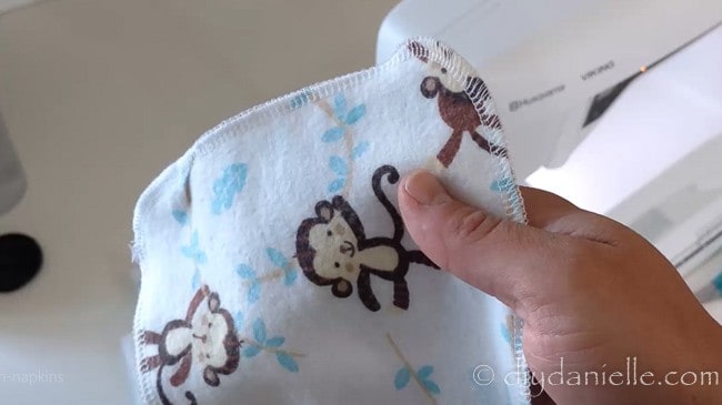 How to make cloth wipes with a serger. Serger finished edge.