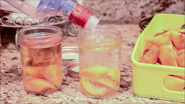 Adding liquor to make fruit flavored liquors.