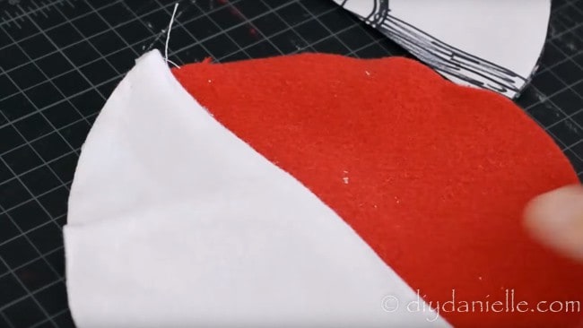 Creating a Pokeball shape using fabric.