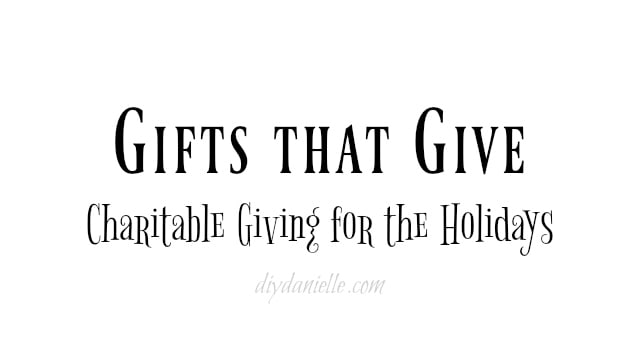 Gift Giving: Charitable Gift Ideas