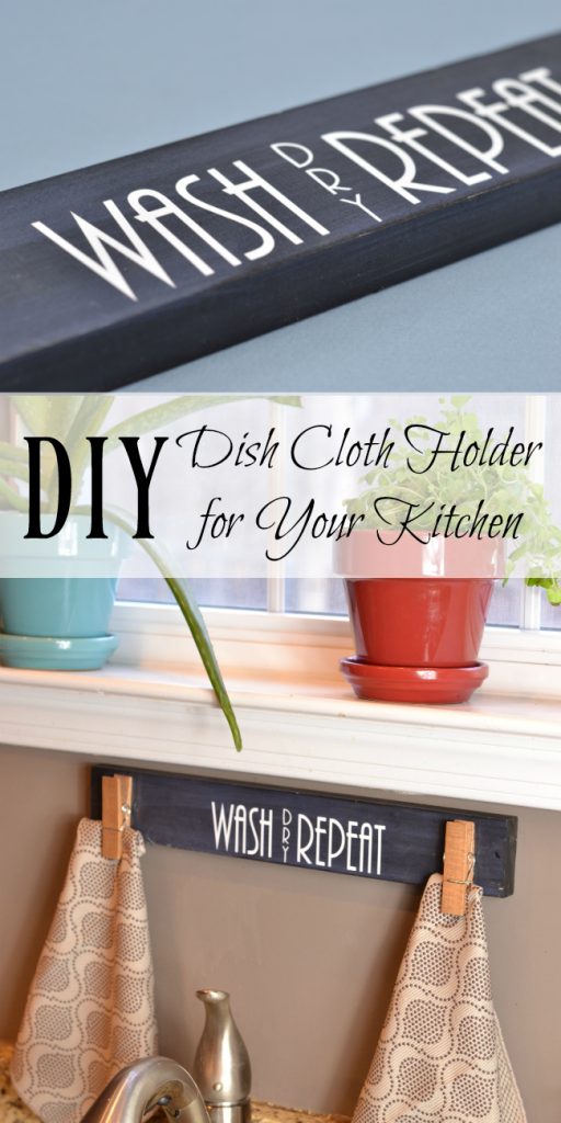 DIY Dish Cloth Hanger for Kitchen