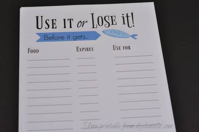 Use it or lose it! Fridge printable for keeping track of expiration dates