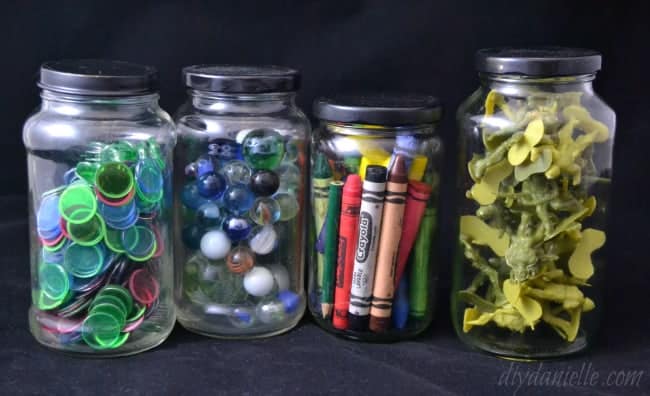 Glass jars for organizing.