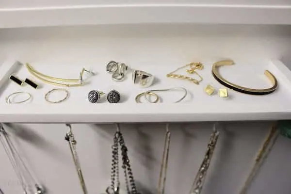 Jewelry Organization in Closet
