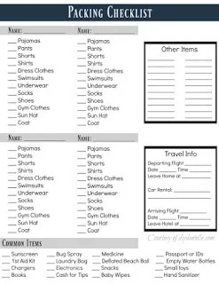 Free Packing Checklist from DIYDanielle.com