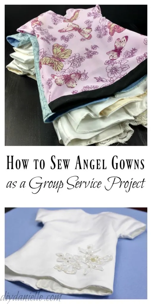 How to setup and sew Angel Gowns for a MOPS Group Service Project.