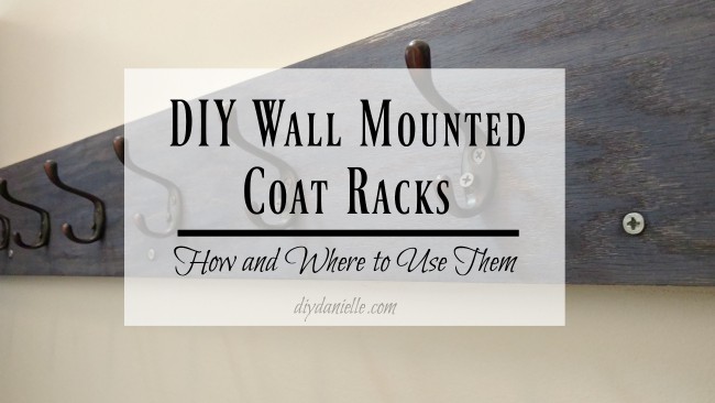 DIY wall mounted coat rack. This entryway coat rack is perfect for hanging coats and backpacks.