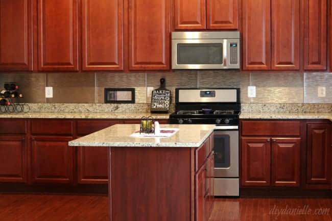 DIY Kitchen Backsplash in Brushed Nickel